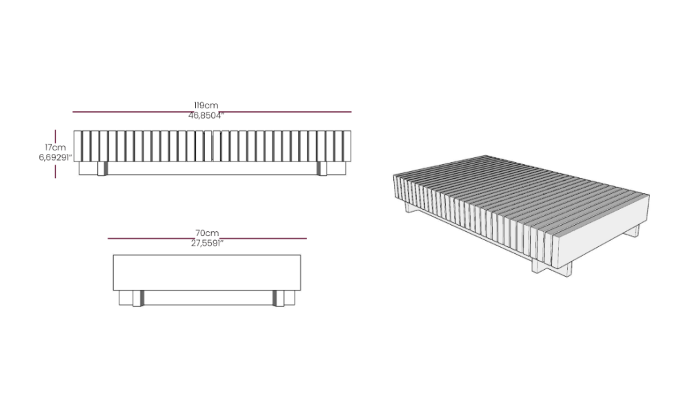 Image of the main dimensions of the product
